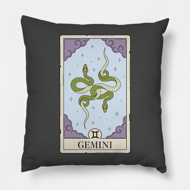 Gemini card Pillow by Maariahdzz