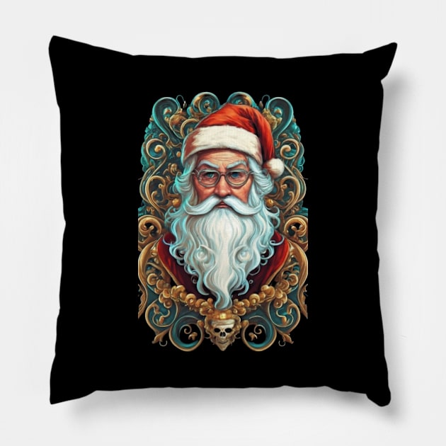 Vibrant Santa Claus Pillow by Word and Saying