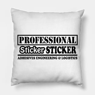 Professional Sticker Sticker (Black Text) Pillow