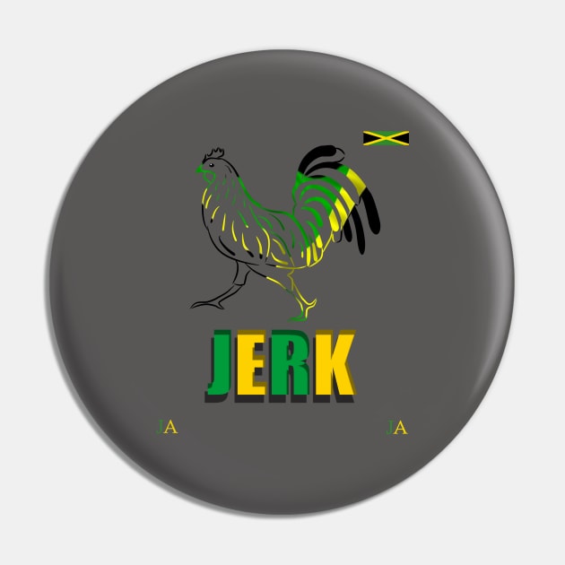 Jamaica Jerk Chicken, Jamaica Flag Pin by alzo