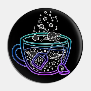 Neon Galaxy Teacup - green/blue Pin