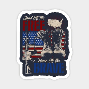 Land of the Free Home of the Brave Magnet