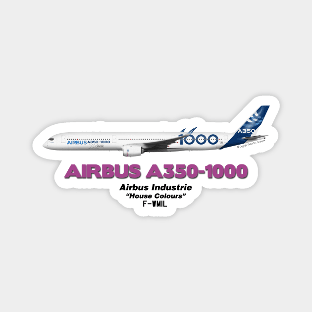 Airbus A350-1000 - Airbus Industrie "House Colours" Magnet by TheArtofFlying