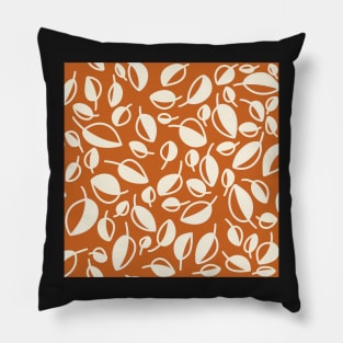 Simple Leaves on Orange Pillow