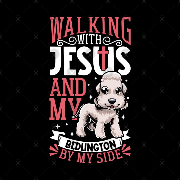 Jesus and dog - Bedlington Terrier by Modern Medieval Design