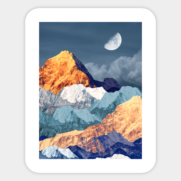 When Men And Mountains Meet Collage Sticker Teepublic