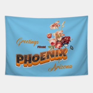 Vintage Floral Greeting Card Phoenix Arizona Tapestry