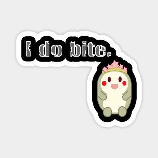 I do bite. cute 3 (White frame) Magnet