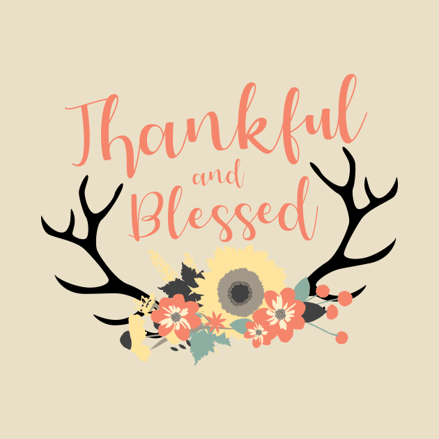 Thankful & Blessed Flower Antlers by SmartCraftCo