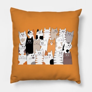 Cartoon Cat Doodle Pillow