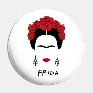 frida red flowers, Pin