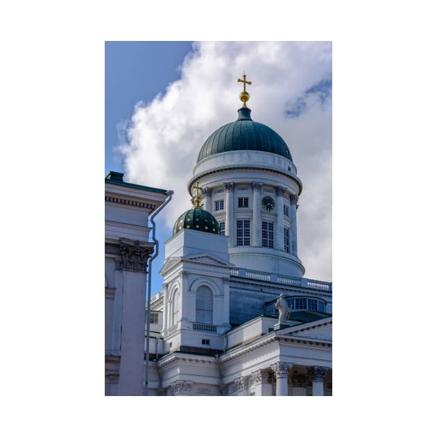 Main dome of white Helsinki Cathedral by lena-maximova