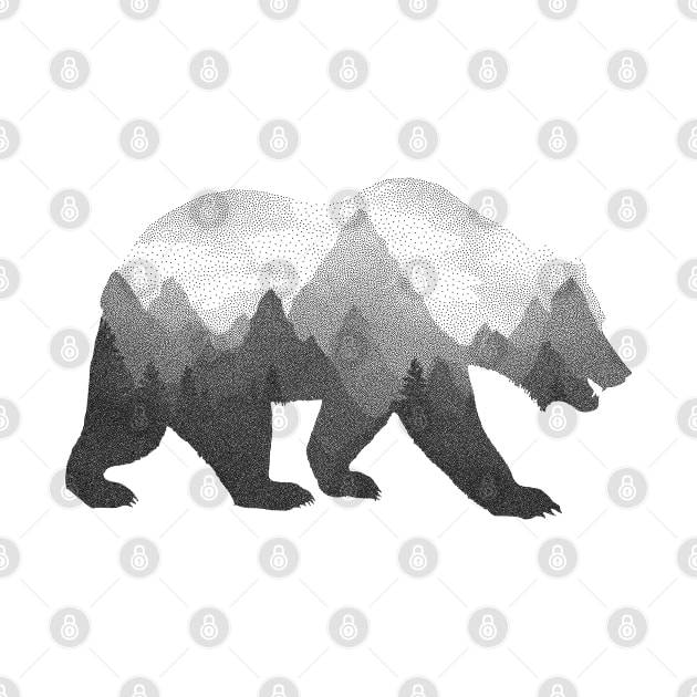 Dramabite Bear Double Exposure Surreal Wildlife Animal by dramabite