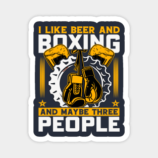 I Like Beer and Boxing Magnet