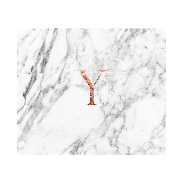 Monogram rose gold marble Y by marbleco