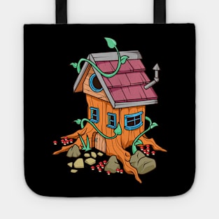 Fairy house in tree stump - Fairycore Tote