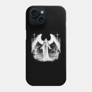 Angel of Death, Alternative Gothic Black and White Phone Case