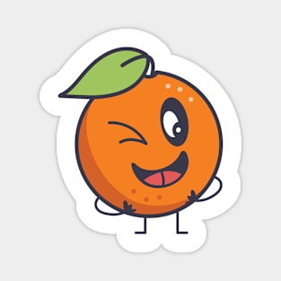 Kawaii Winking Orange Magnet