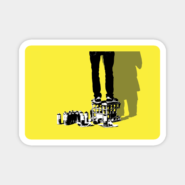 Street Artist on Yellow Magnet by AKdesign