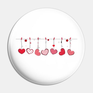 Happy Valentine's day hanging hearts Pin