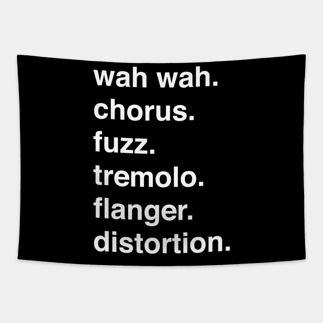 Guitar Effects Pedal Helvetica List Graphic Design Tapestry by StudioGJ