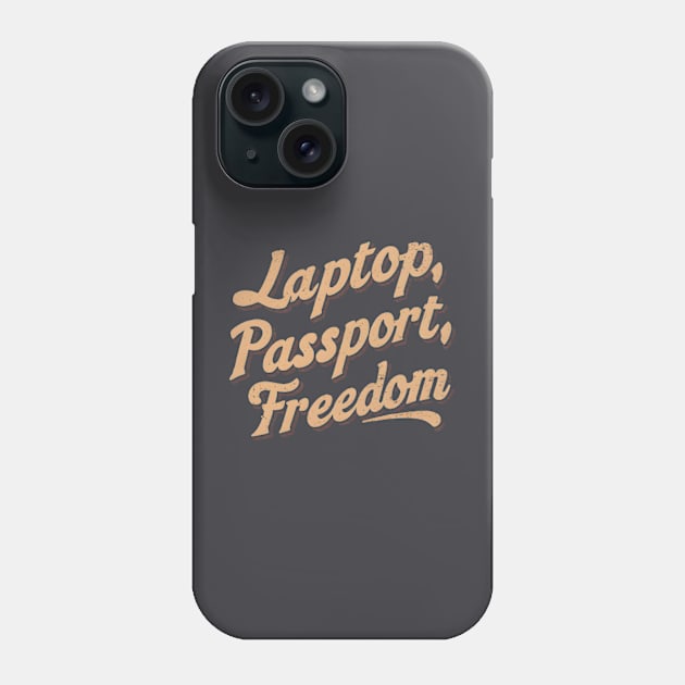 Digital Nomad - Laptop,Passport,Freedom Vintage Phone Case by ravensart