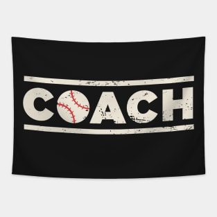 Retro Baseball Coach Tapestry