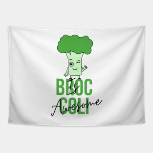 Broccoli Is Awesome, Happy Broccoli, strong broccoli Tapestry