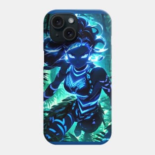 Bioluminescent girl in jungle Phone Case