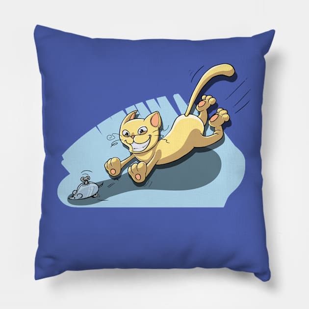 Mischievous cat Pillow by Pickachoosee@gmail.com