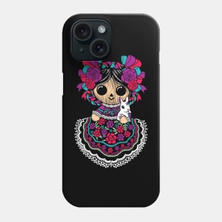 Cute Lele Mexican Doll Embroidery Effect Mex Art Phone Case