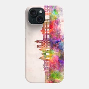 Cordoba AR skyline in watercolor background Phone Case