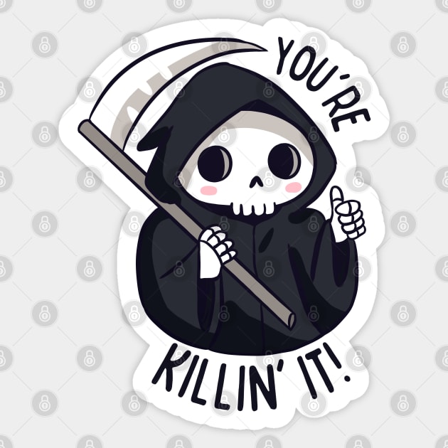 Read In Peace Grim Reaper Funny Dark Humor Book' Sticker