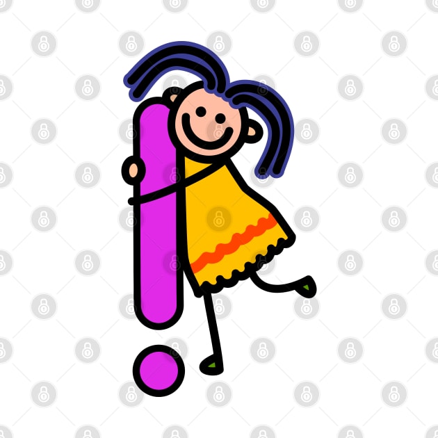 Letter Exclamation Mark for girls alphabet Kids Colorful Cartoon Character by funwithletters