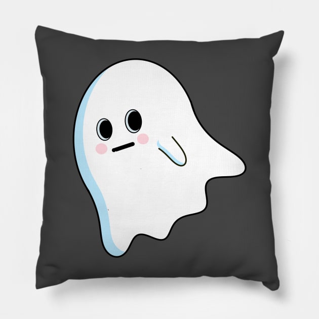 Cute Flying Ghost Pillow by AlondraHanley