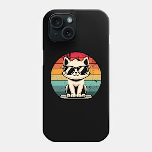 Retro Cat in Sunglasses Novelty Funny Cat Phone Case