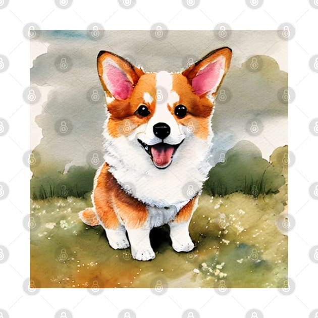 Cute Corgi Puppy Art 5 by cutiepeaupies