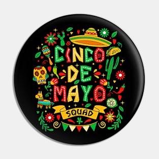 Let's Fiesta Cinco De Mayo Fiesta Squad Sombrero Hat Mexican Pin