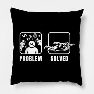 Swimming funny problem theme sarcastic Pillow