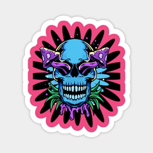 spooky floral skull Magnet