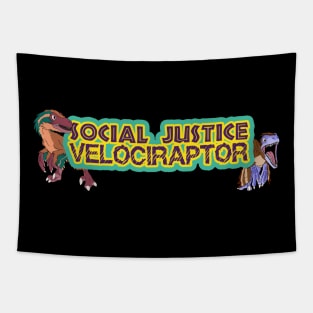 Social Justice Velociraptor Tapestry