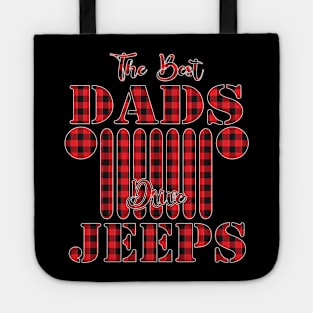 The Best Dads Drive Jeeps Red Plaid Jeep Matching Pajama Family Buffalo Jeeps Lover Tote