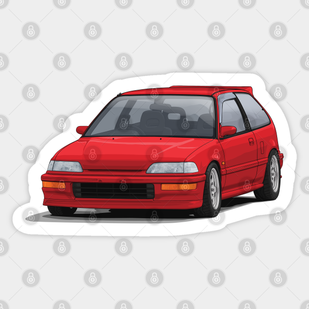 Civic EF hatch Red - Civic - Sticker