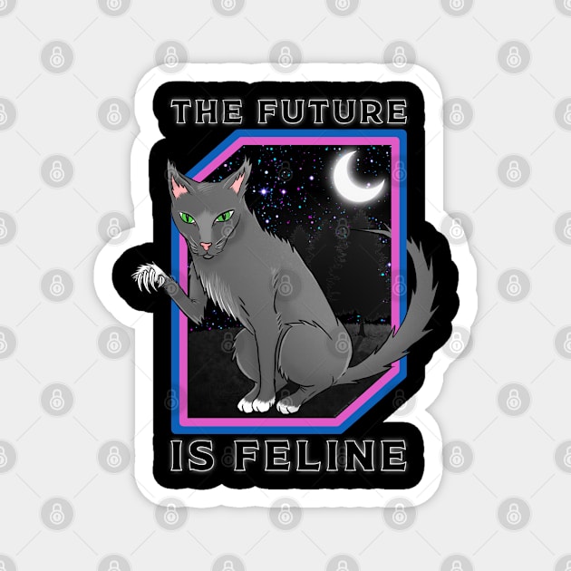 The Future is Feline Magnet by Justanos