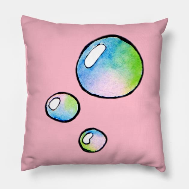 Three Little Bubbles Pillow by aliciapicotez