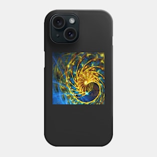 Abstract Geometric Life Blue Gold Phone Case