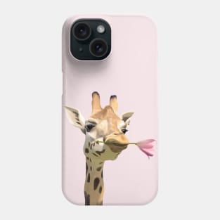 Cute Giraffe with Pink Tulip in its Mouth Phone Case