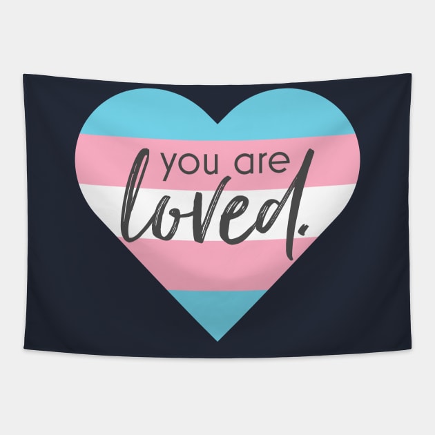 You Are Loved Trans heart Tapestry by Simplify With Leanne