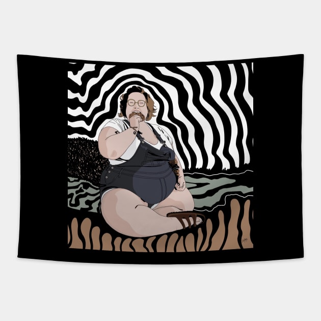 Woman Eating a Cookie Tapestry by Sequoia Ananda