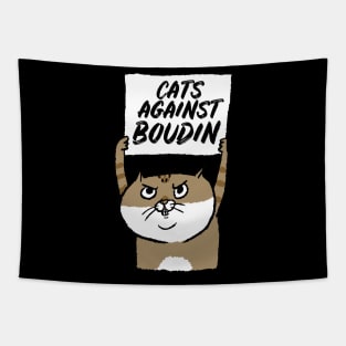 Cats Against Boudin Funny Protest Cat Recall Chesa Boudin Tapestry